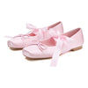 Square Toe Bow Mary Jane Flats
