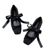 Square Toe Bow Mary Jane Flats