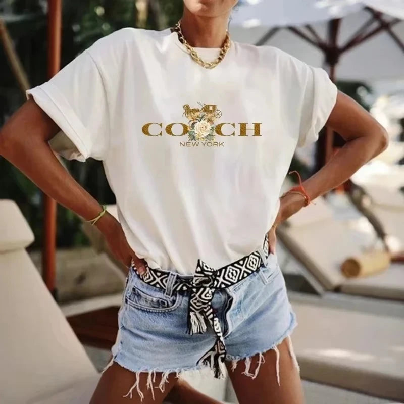 Printed Cotton Short Sleeve T-Shirt